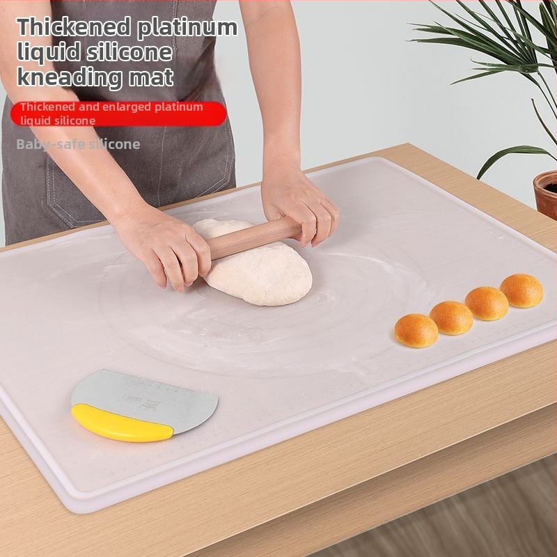 Covoraș din silicon îngroșat pentru frământat aluat, calitate alimentară, antiaderent, antiderapant, rezistent la temperaturi înalte, covoraș mare pentru întins aluatul