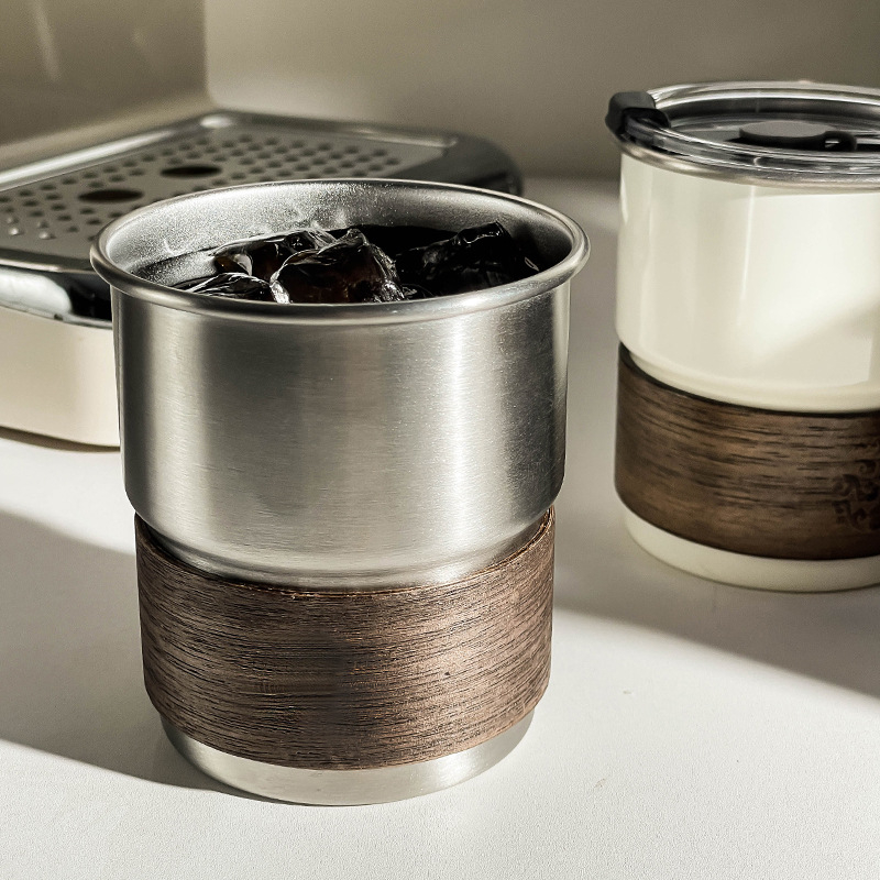 Ceașcă de cafea din oțel inoxidabil 304 – design boutique, potrivită pentru espresso, iced americano și latte