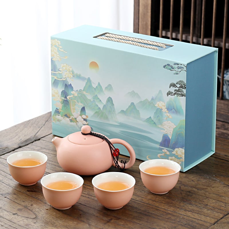 Set Gongfu de ceai pentru uz casnic, stil lux lejer, glazură minimalistă, posibilitatea imprimării logo-ului