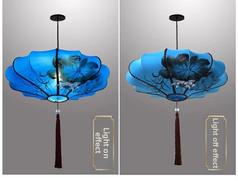 Fenar din țesătură, în stil tradițional, cu formă de dovleac de iarnă și aspect disc zburător, roșu, decor pentru ceainărie, hoteluri și restaurante