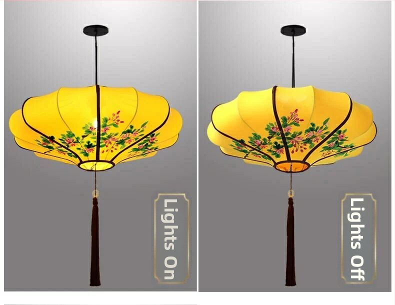 Fenar din țesătură, în stil tradițional, cu formă de dovleac de iarnă și aspect disc zburător, roșu, decor pentru ceainărie, hoteluri și restaurante