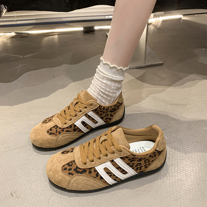 Ženske tenisice s leopardnim uzorkom i vezicama, Forrest Gump stil, retro casual obuća
