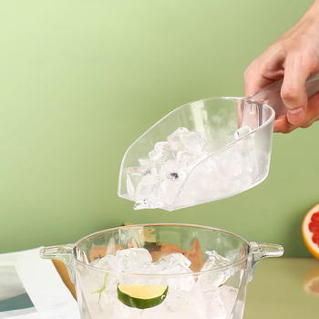Lopățică de bucătărie din plastic, acrilic transparent, pentru orez și făină