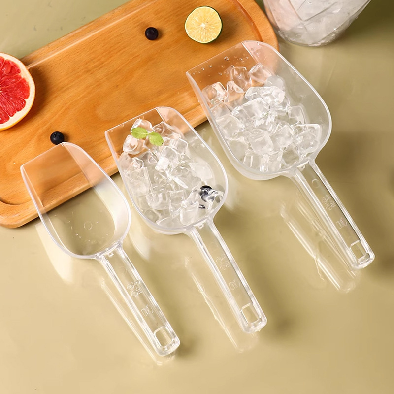 Lopățică de bucătărie din plastic, acrilic transparent, pentru orez și făină