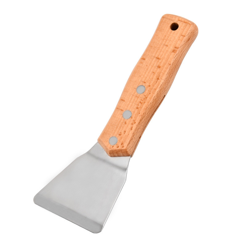 Cuțit de instalare pentru plafon din folie moale, din oțel inoxidabil, cu mâner din lemn, pentru cadru PVC
