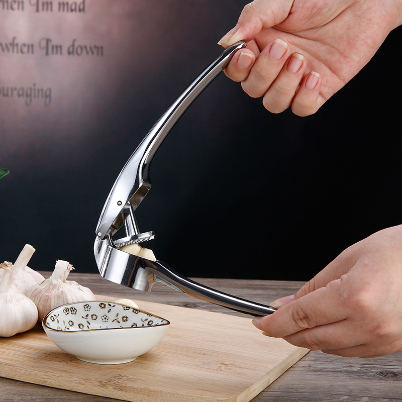 Crazy Kitchen χειροκίνητη πρέσα σκόρδου και πολτοποιητής σκόρδου, κράμα αλουμινίου, 16 × 2,8 × 4 cm, οικιακό εργαλείο για πάστα σκόρδου