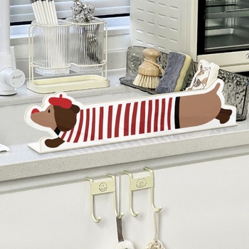 Barieră acrilică de apă pentru bucătărie, în formă de dachshund, protecție anti-stropire, stil desen animat