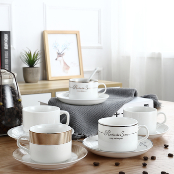 Set de cești de cafea și farfurioare din ceramică, design creativ minimalist pentru ceaiul de după-amiază