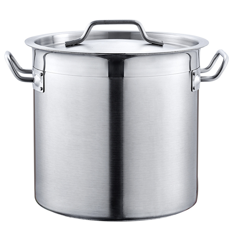 Oală de supă din oțel inoxidabil, rotundă, pentru ceai cu perle, capacitate mare 2,1–3 L, izolată, compatibilă cu plită cu inducție