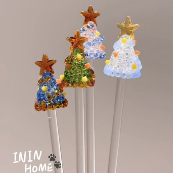 Set de ceai din sticlă borosilicat, ediție limitată de Crăciun, în cutie cadou cu model brad, pentru uz casnic, ceașcă de ceai cu bețișor de amestecat