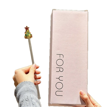 Set de ceai din sticlă borosilicat, ediție limitată de Crăciun, în cutie cadou cu model brad, pentru uz casnic, ceașcă de ceai cu bețișor de amestecat