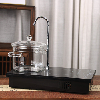 Ενσωματωμένη διπλή ηλεκτρική κεραμική εστία τσαγιού με αυτόματη παροχή νερού, θερμοανθεκτικός γυάλινος βραστήρας τσαγιού, δίσκος τσαγιού και τραπεζάκι τσαγιού