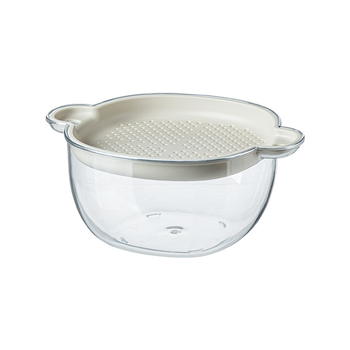 Coș din plastic cu două niveluri pentru scurgerea legumelor și fructelor, spălare și scurgere, dimensiuni 17.9 × 14 × 7.9 cm