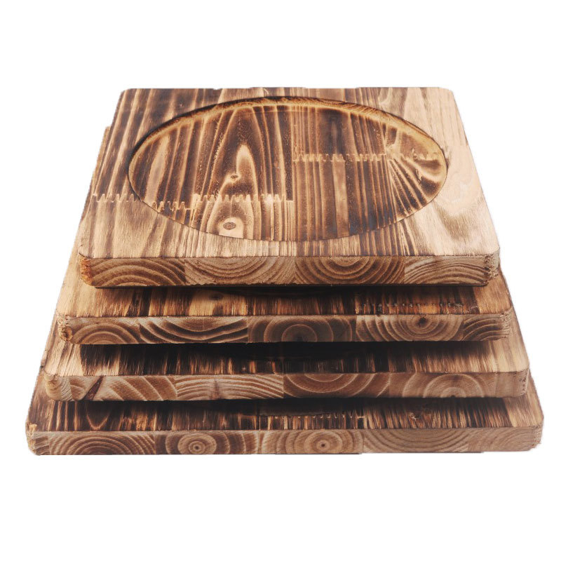 Bază din lemn pentru oale și vase ceramice, izolație termică, anti-arzire, temperaturi înalte, fără metal