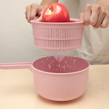 Dispozitiv de bucătărie manual, din pai de grâu, cu tel, spălător de orez, deshidrator pentru legume și fructe, blender