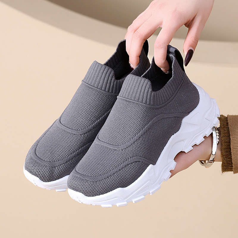 Ženske Flyknit mrežaste tenisice, lagane, s debelim potplatom, udobne za svakodnevno nošenje, proljeće 2025