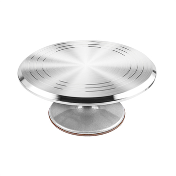 Platou rotativ pentru decorarea prăjiturilor din aliaj de aluminiu, cu bază și spatulă