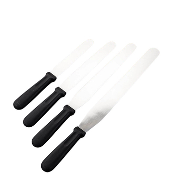 Spatulă din oțel inoxidabil, dreptă și curbată, pentru decorarea torturilor, scraper pentru demoldare, ustensilă de copt pentru netezirea cremei de unt