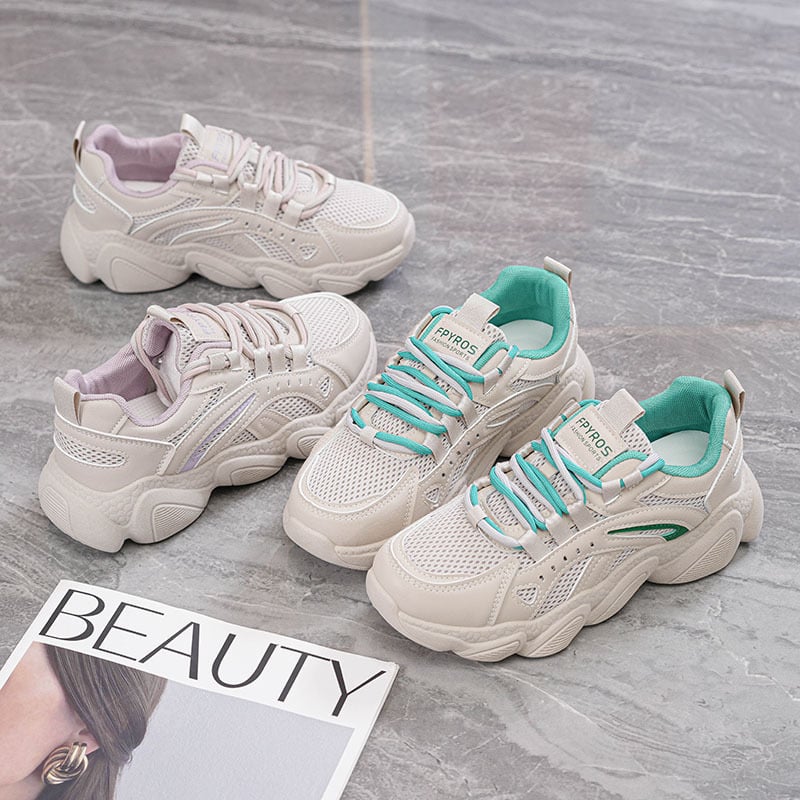 2026 proljeće Ženske tenisice u korejskom stilu, Dad Shoes sa debelim potplatom, sportske casual tenisice za trčanje, model F033