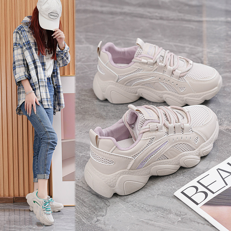 2026 proljeće Ženske tenisice u korejskom stilu, Dad Shoes sa debelim potplatom, sportske casual tenisice za trčanje, model F033