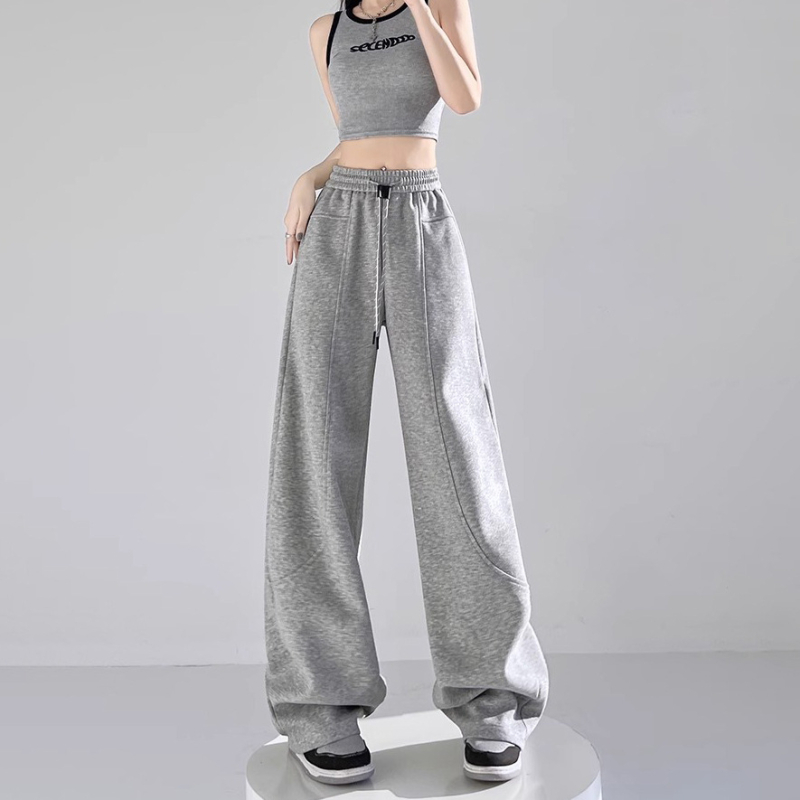 Ulične casual hlače za slobodno vrijeme, američki stil, zakrivljene nogavice, 3D rezovi, opuštena silueta, drapirani izgled