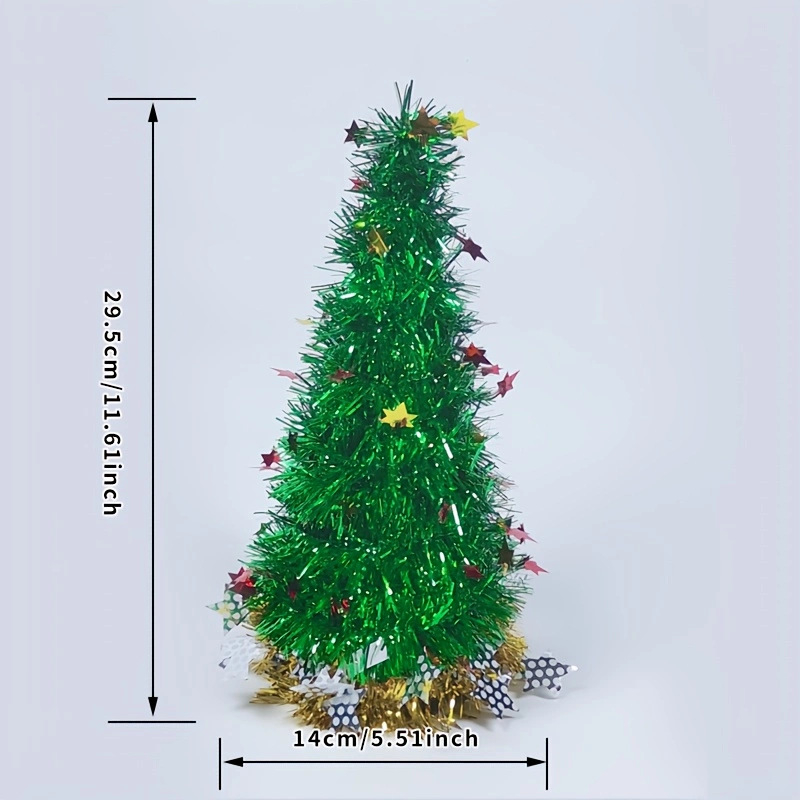 Brad artificial cu paiete în formă de stea cu cinci colțuri, decor pentru vitrinele centrului comercial