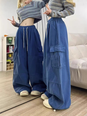 Američki stil hiphop uličnih radnih hlača za žene i muškarce, opuštenog kroja, široke nogavice s elastičnim završetkom, plus veličina