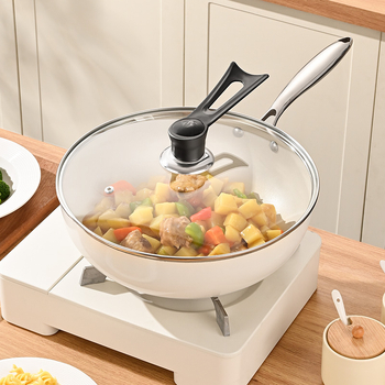 Capac din sticlă temperată pentru oală, rezistent la temperaturi înalte, universal, diametru 32 cm, pentru vase de gătit, de calitate alimentară, îngroșat