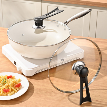 Capac din sticlă temperată pentru oală, rezistent la temperaturi înalte, universal, diametru 32 cm, pentru vase de gătit, de calitate alimentară, îngroșat