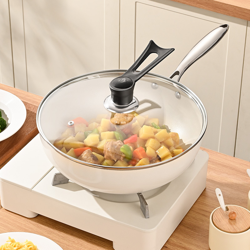 Capac din sticlă temperată pentru oală, rezistent la temperaturi înalte, universal, diametru 32 cm, pentru vase de gătit, de calitate alimentară, îngroșat