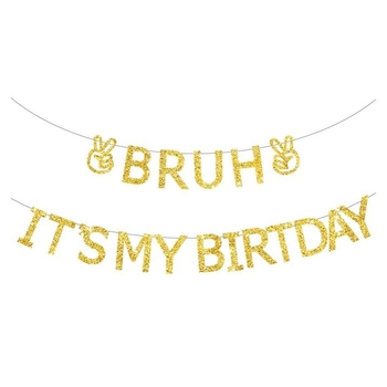 Banner cu litere aurii pentru decor de petrecere