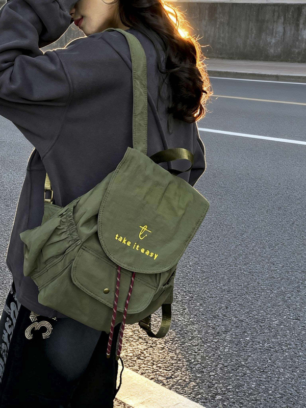 Ženski najlonski ruksak, 2026 novi trend, školski stil, ležeran ruksak velike kapacitete