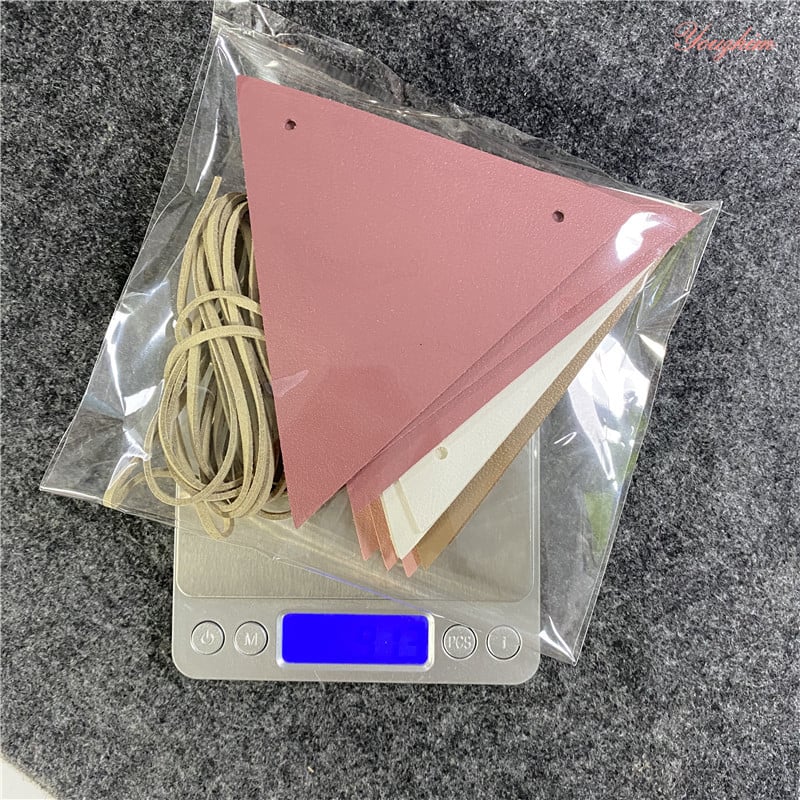 Steaguri triunghiulare din PU leather pentru camping, impermeabile, pe șnur de 3 m
