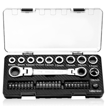 Set chei cu clichet pentru demontarea bujiilor, adaptoare rapide – kit auto multifuncțional