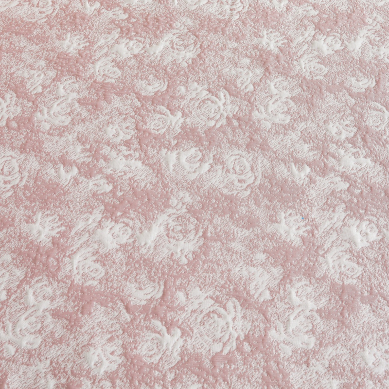 Jacquard roz Ice Silk cooling mat, set de trei piese cu fustă de pat, stil lux francez