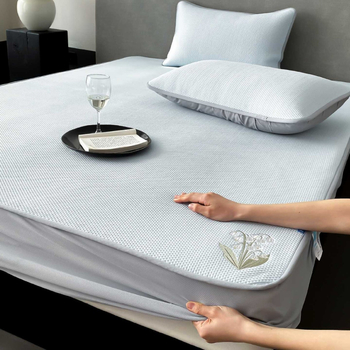 Set de pat antibacterian, clasa A, minimalist și răcoros, trei piese, brodat, respirabil, pliabil, lavabil la mașină, pentru somn în piele goală