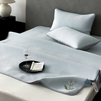 Set de pat antibacterian, clasa A, minimalist și răcoros, trei piese, brodat, respirabil, pliabil, lavabil la mașină, pentru somn în piele goală