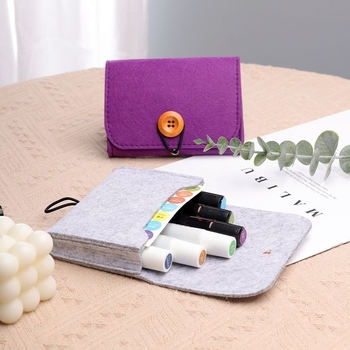 Sticluță roller de 15 ml pentru ulei esențial Doterra, husă de depozitare din fetru, organizator portabil de tip cub