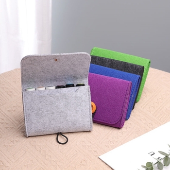 Sticluță roller de 15 ml pentru ulei esențial Doterra, husă de depozitare din fetru, organizator portabil de tip cub