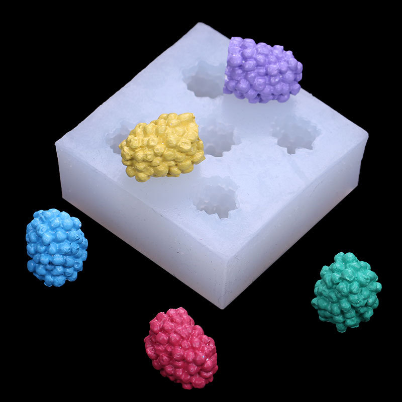 Formă de silicon 3D pentru fructe – cireș și zmeură, pentru cofetărie, decor de tort, ciocolată și lumânări parfumate