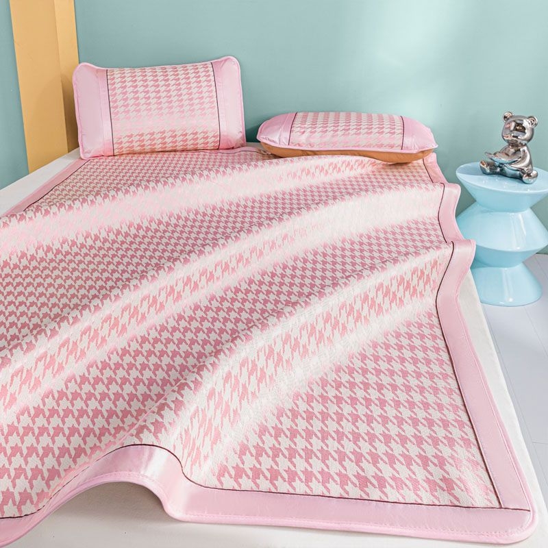 Set din trei piese, saltea răcoroasă Ice Silk, pliabilă pentru pat dublu, fără bambus, aspect ratan, dimensiuni 0.9m-0.6m, pentru sugari