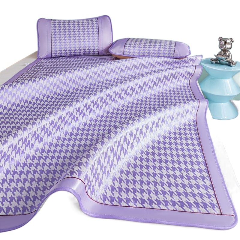 Set din trei piese, saltea răcoroasă Ice Silk, pliabilă pentru pat dublu, fără bambus, aspect ratan, dimensiuni 0.9m-0.6m, pentru sugari