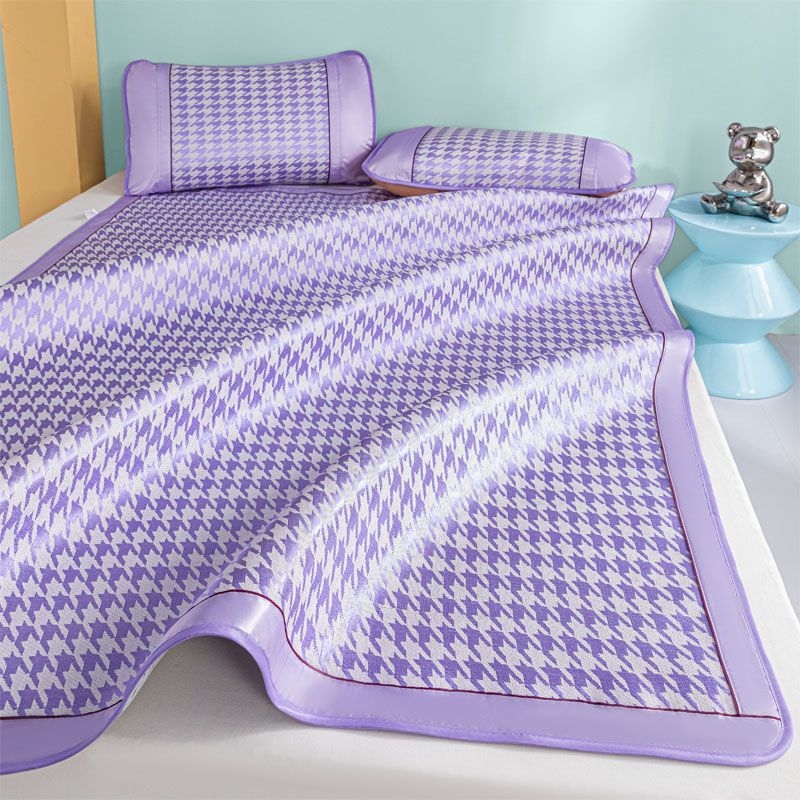 Set din trei piese, saltea răcoroasă Ice Silk, pliabilă pentru pat dublu, fără bambus, aspect ratan, dimensiuni 0.9m-0.6m, pentru sugari