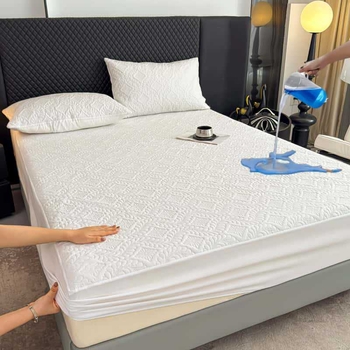 Protecție impermeabilă pentru saltea, husă de pat anti-praf îngroșată, bumbac quiltat, relief ultrasonic, cearșaf impermeabil quiltat cu elastic