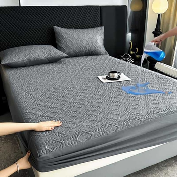 Protecție impermeabilă pentru saltea, husă de pat anti-praf îngroșată, bumbac quiltat, relief ultrasonic, cearșaf impermeabil quiltat cu elastic
