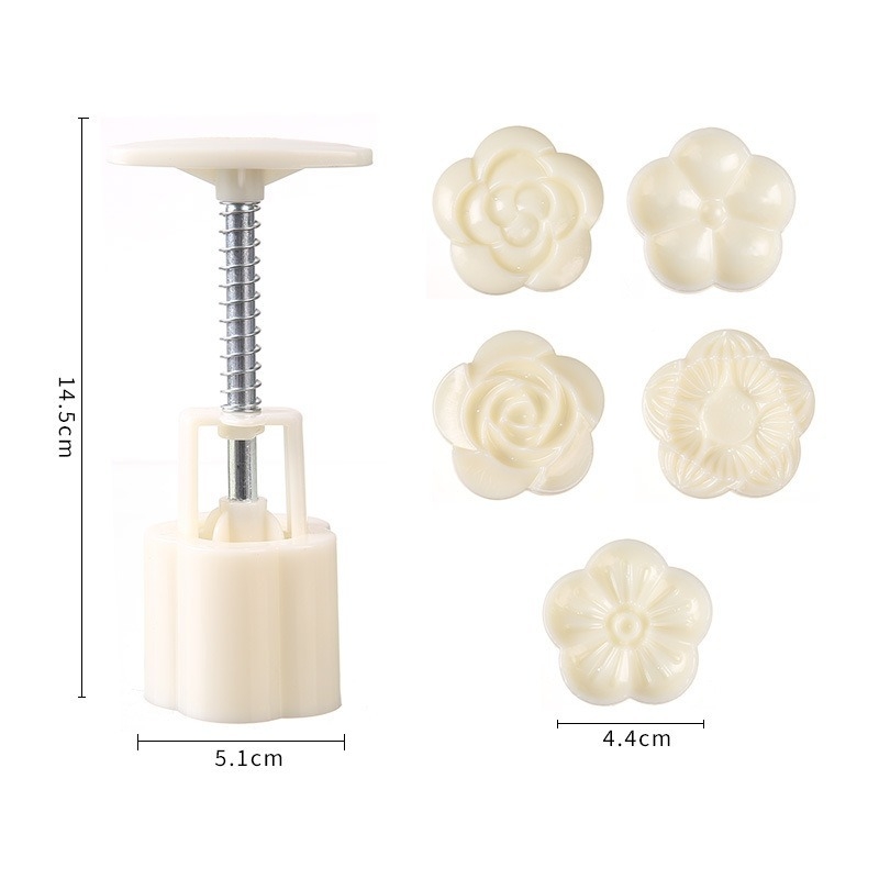 Formă pentru Mooncake cu model floral, Mid-Autumn, pastă din fasole mung, presare manuală, ustensilă de patiserie pentru uz casnic