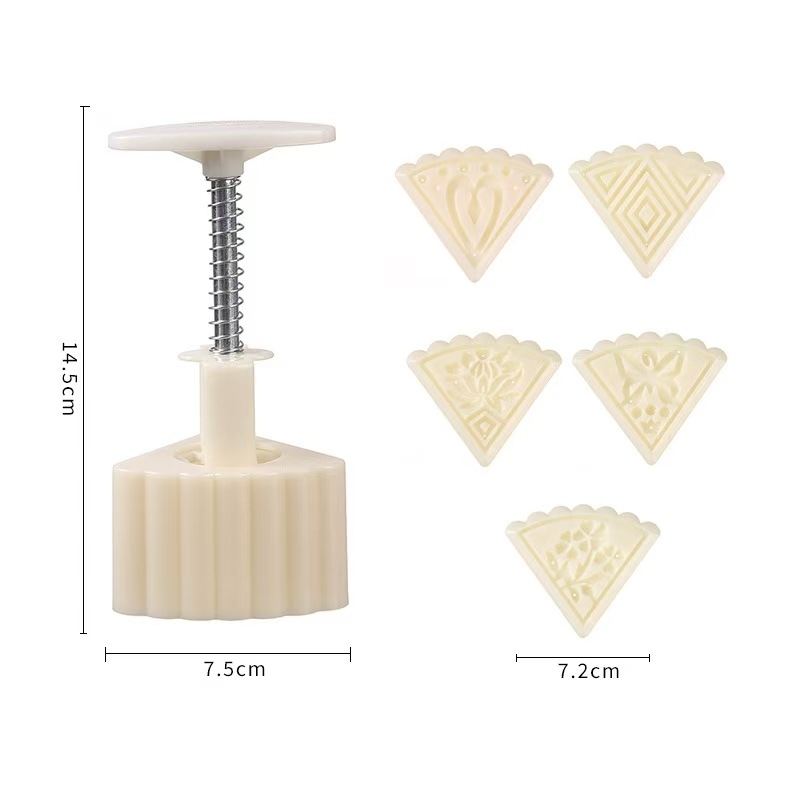 Formă pentru Mooncake cu model floral, Mid-Autumn, pastă din fasole mung, presare manuală, ustensilă de patiserie pentru uz casnic
