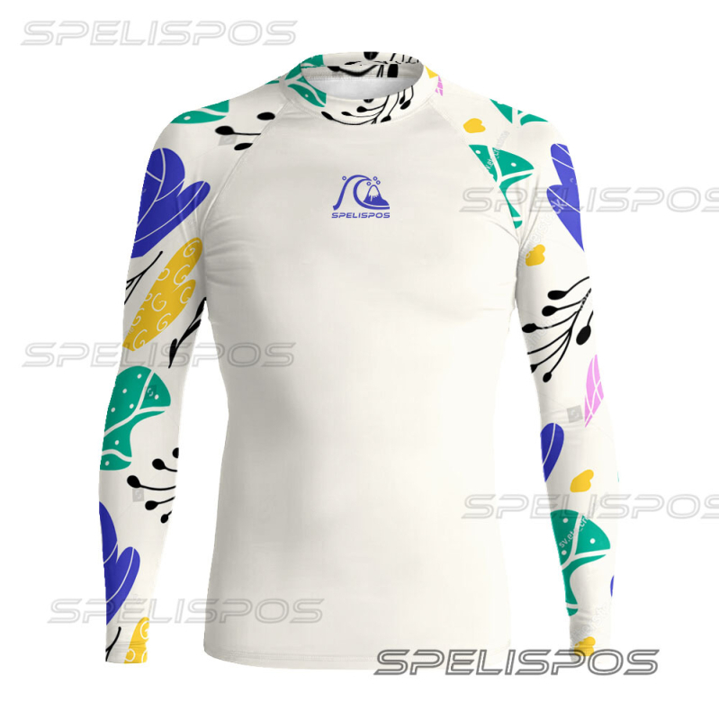 SPELCL Нов мъжки дълъг ръкав костюм за гмуркане и сърф, UV защита, бързосъхнещ, дигитален печат