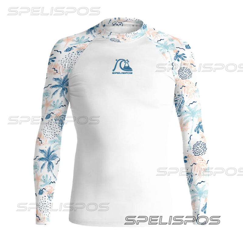 SPELCL Нов мъжки дълъг ръкав костюм за гмуркане и сърф, UV защита, бързосъхнещ, дигитален печат