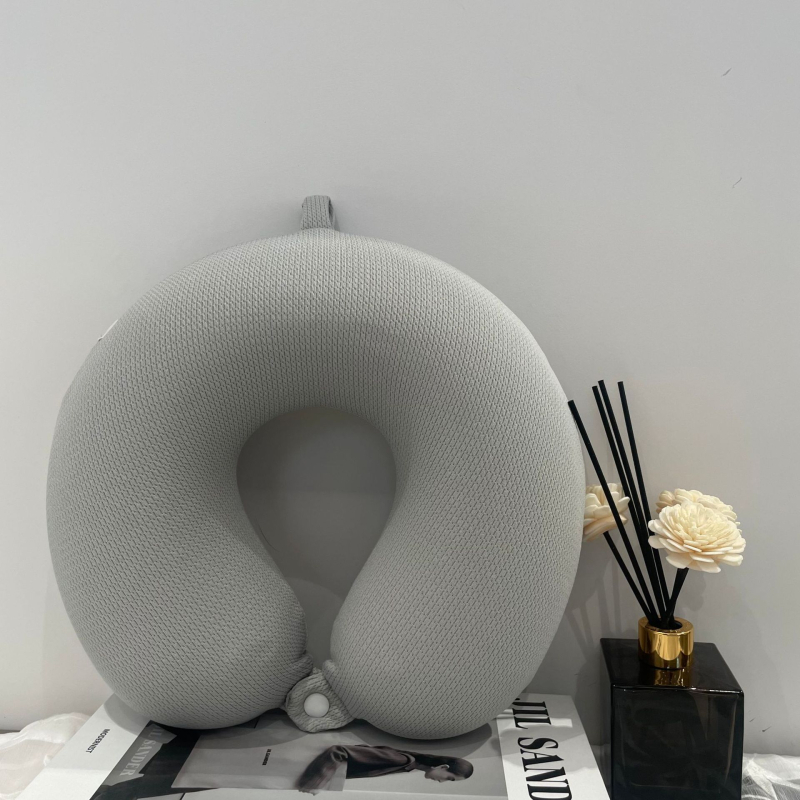 Perne în formă U din memory foam cu revenire lentă, pernă pentru somn de amiază, suport cervical, pernă de călătorie portabilă pentru gât